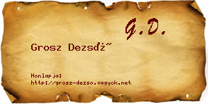 Grosz Dezső névjegykártya
